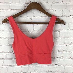 Of Earth & Salt Coral Crop Tank Top Sports Bra